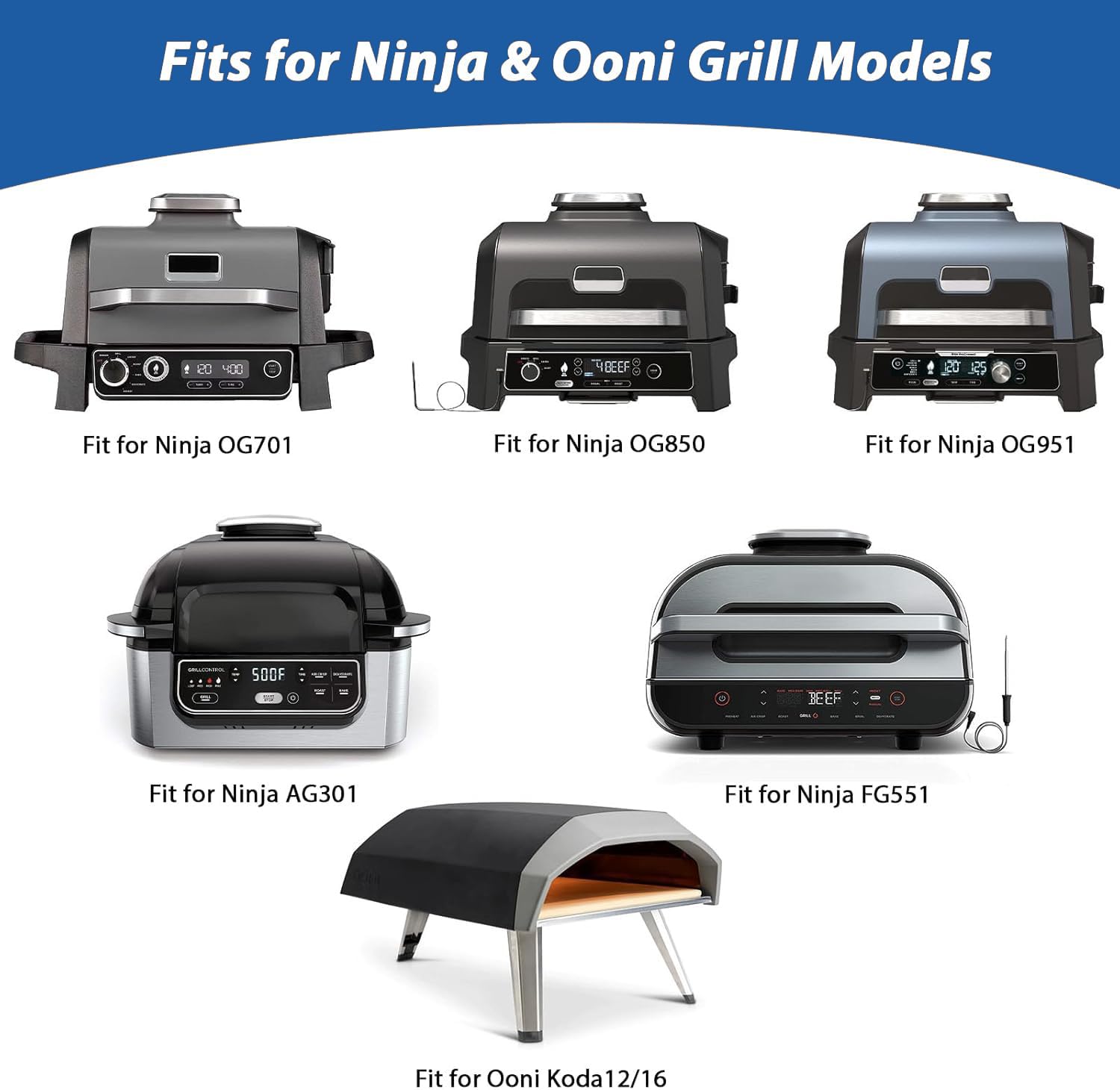 Support pliable pour barbecue Ninja Woodfire - Chariot avec étagère latérale pour Ninja Woodfire OG700 OG800 OG900 OO101 Series