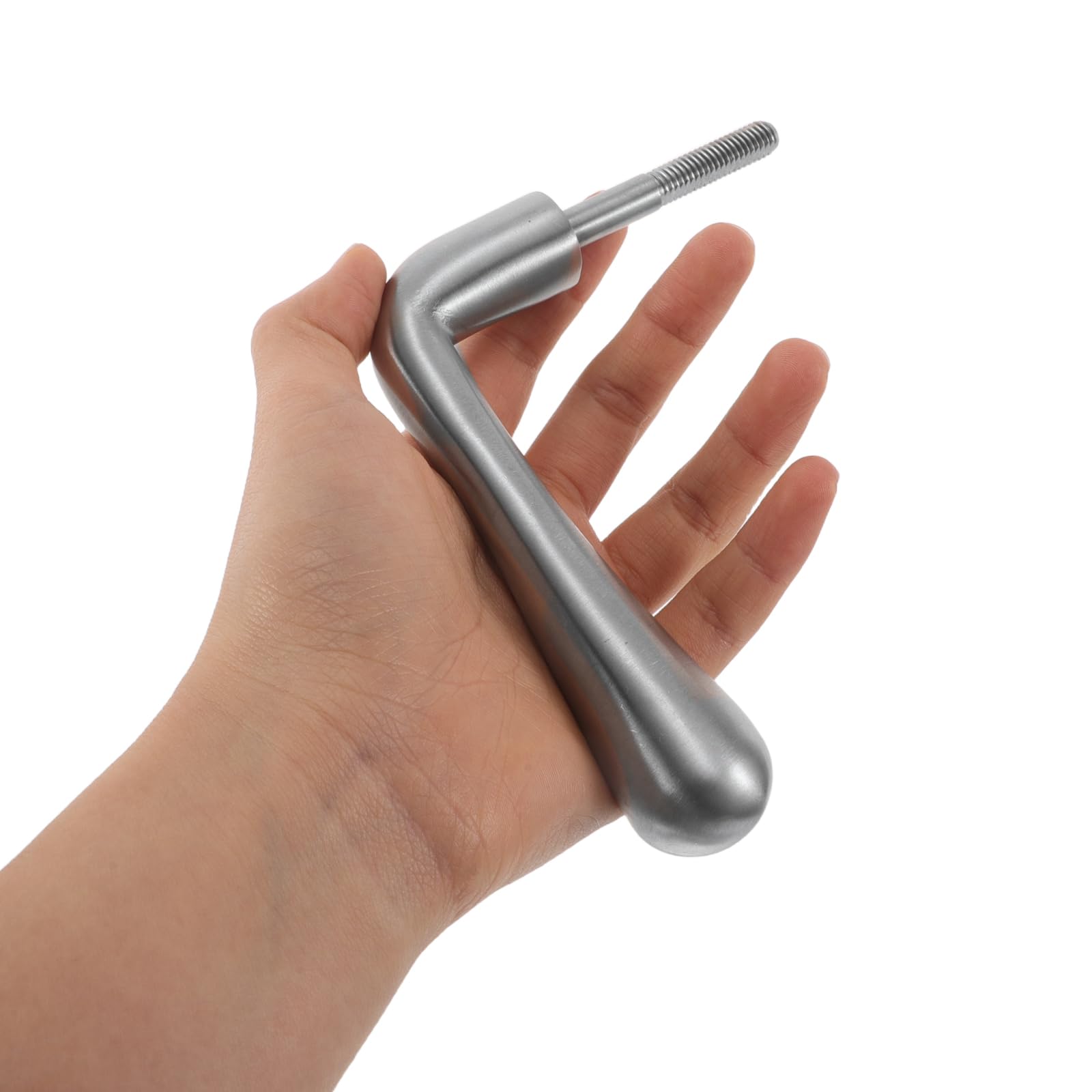 TOYANDONA Maniglia a Molla per Porta di Caminetto in Metallo Argentato, Ricambio Resistente per Stufa a Legna, Accessorio per Manutenzione e Decorazione Casa