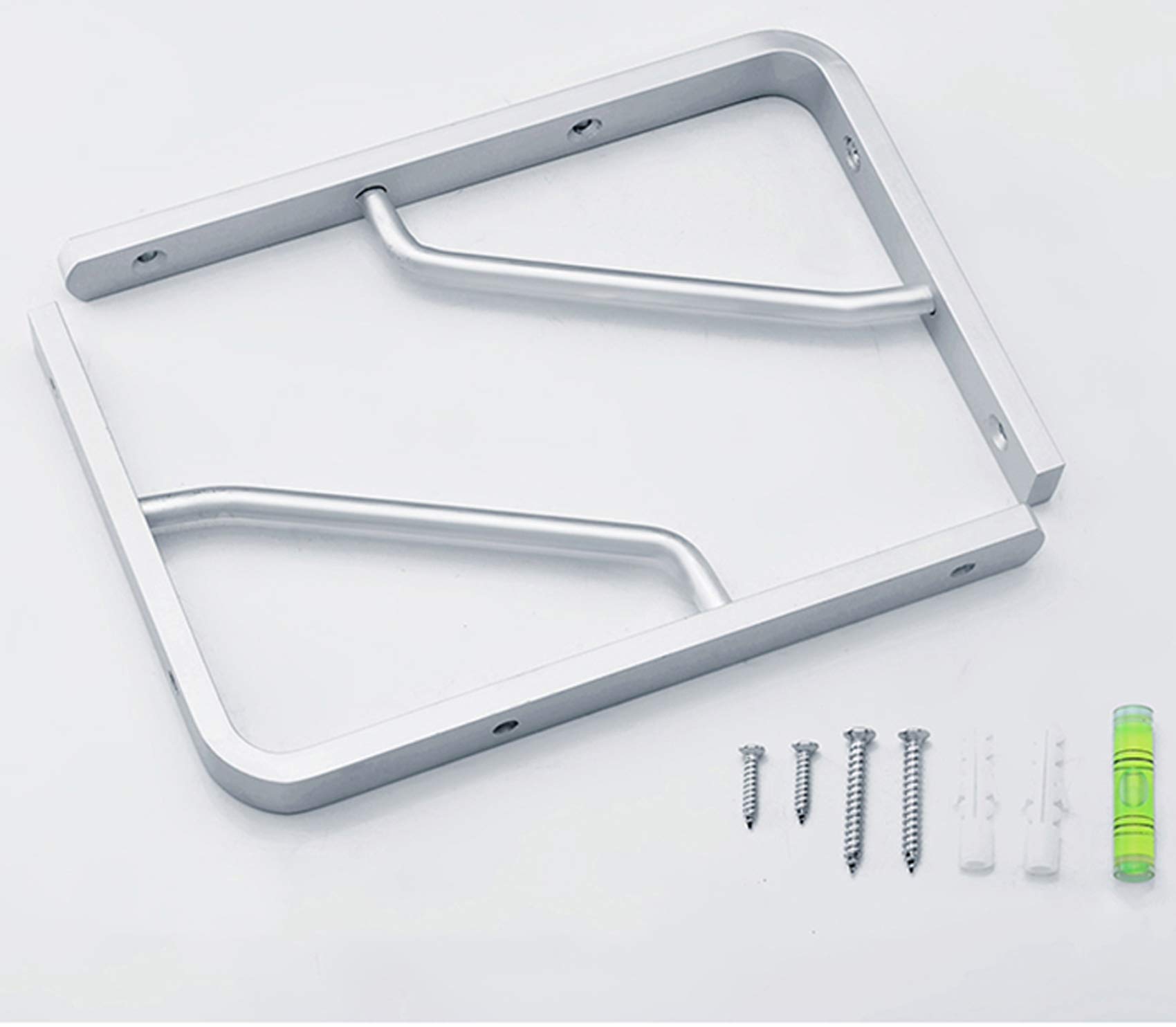 Staffe per mensole in acciaio inox, supporto per mensole da appendere a parete, staffa per mensole in lega di alluminio solida da 2 pezzi, supporto angolare triangolare, supporto per mensole da appe