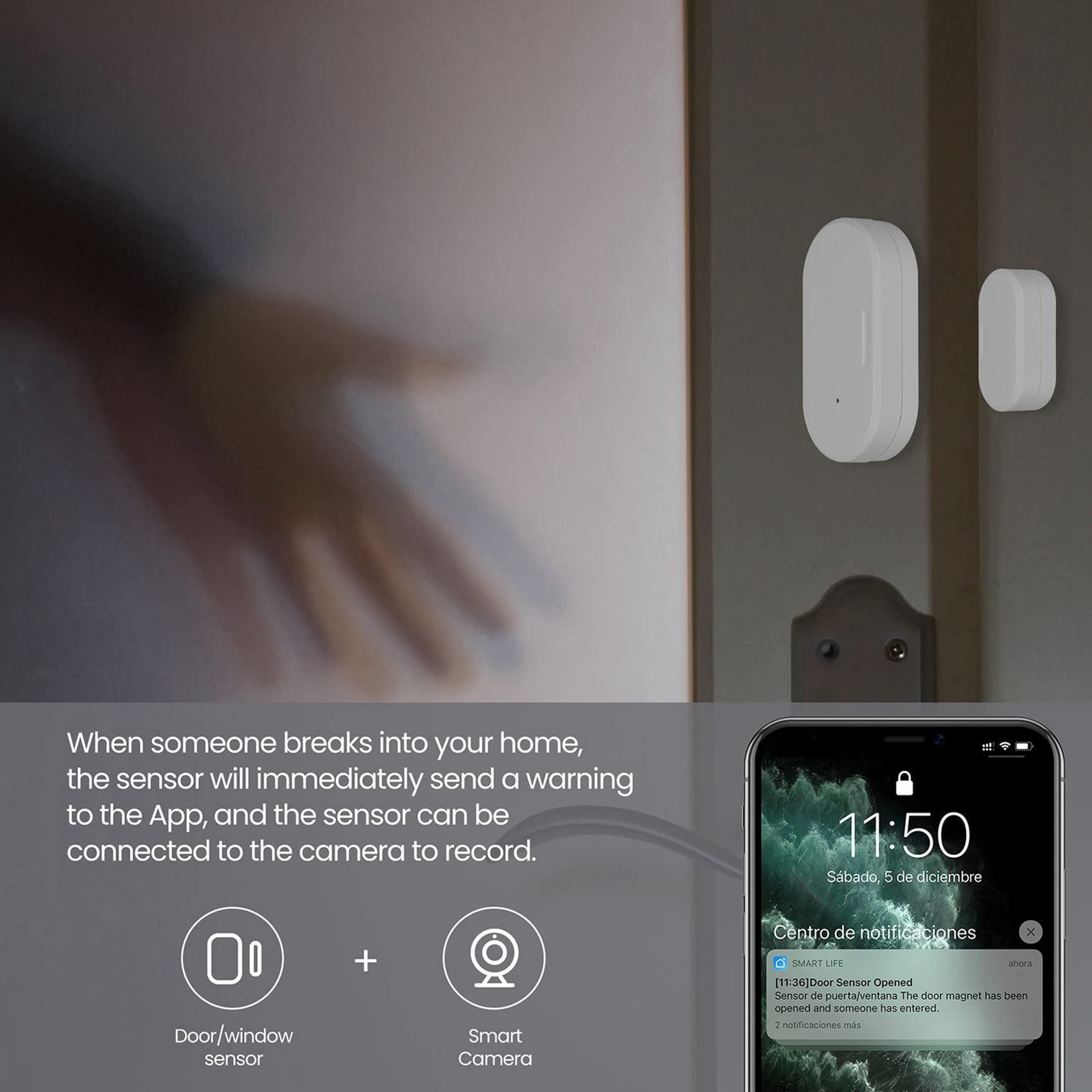 Tuya Zigbee 3.0 Smart Detektoren Tür Sensor Smart Life Hause (8 STÜCK)