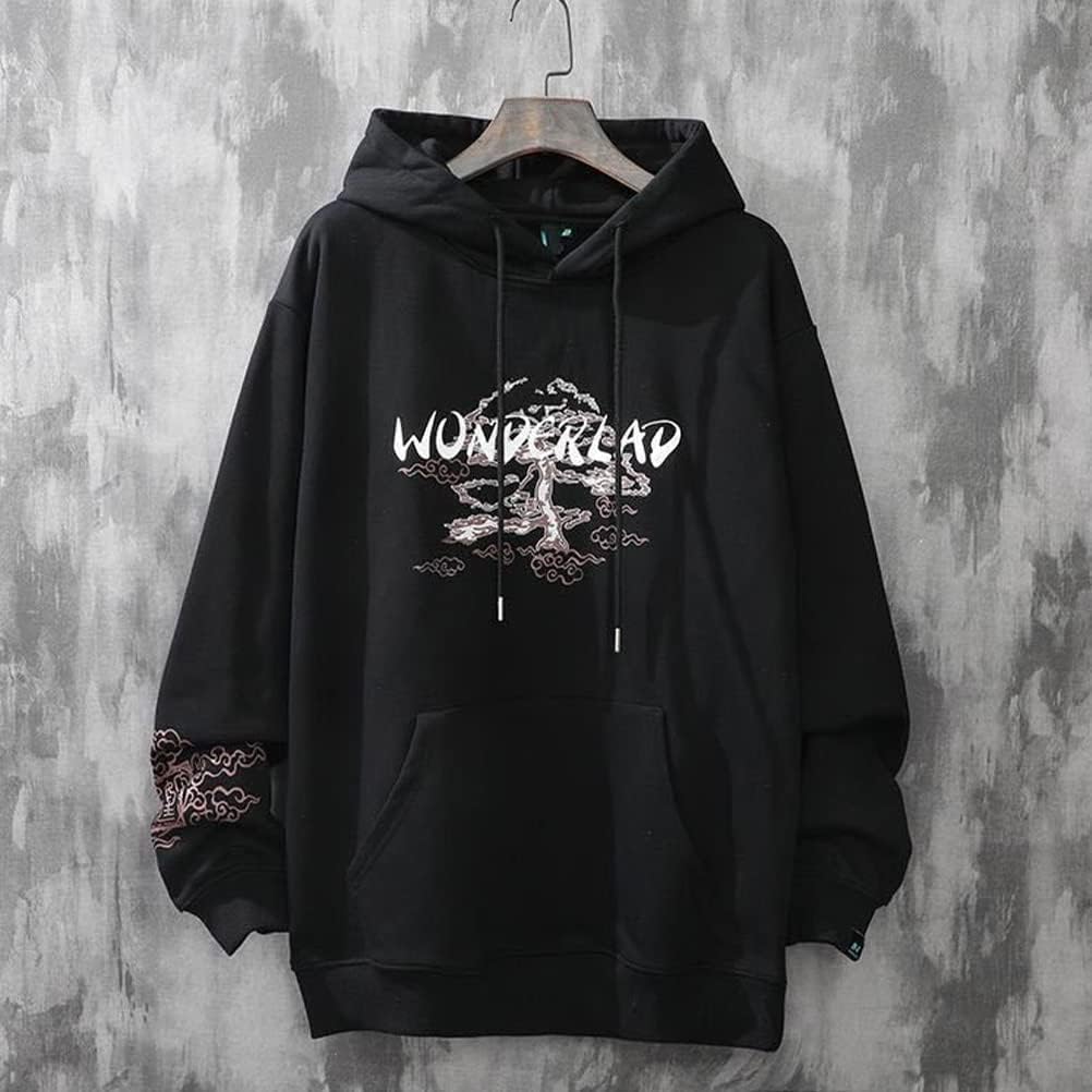 Hello MrLin Sudadera Techwear Harajuku Japonés con Capucha Hip Hop Streetwear Urbana