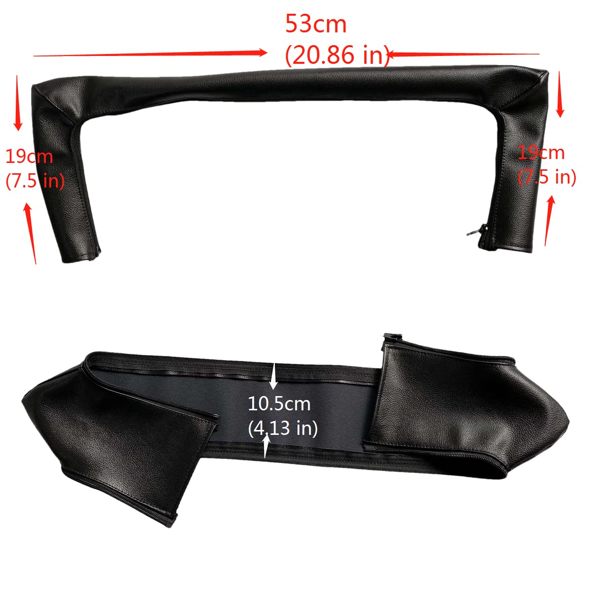 Copri maniglia per passeggino in pelle PU compatibile con passeggino Stokke Xplory V4 / V5, manica rimovibile con apertura a cerniera, antipolvere, impermeabile (nero)