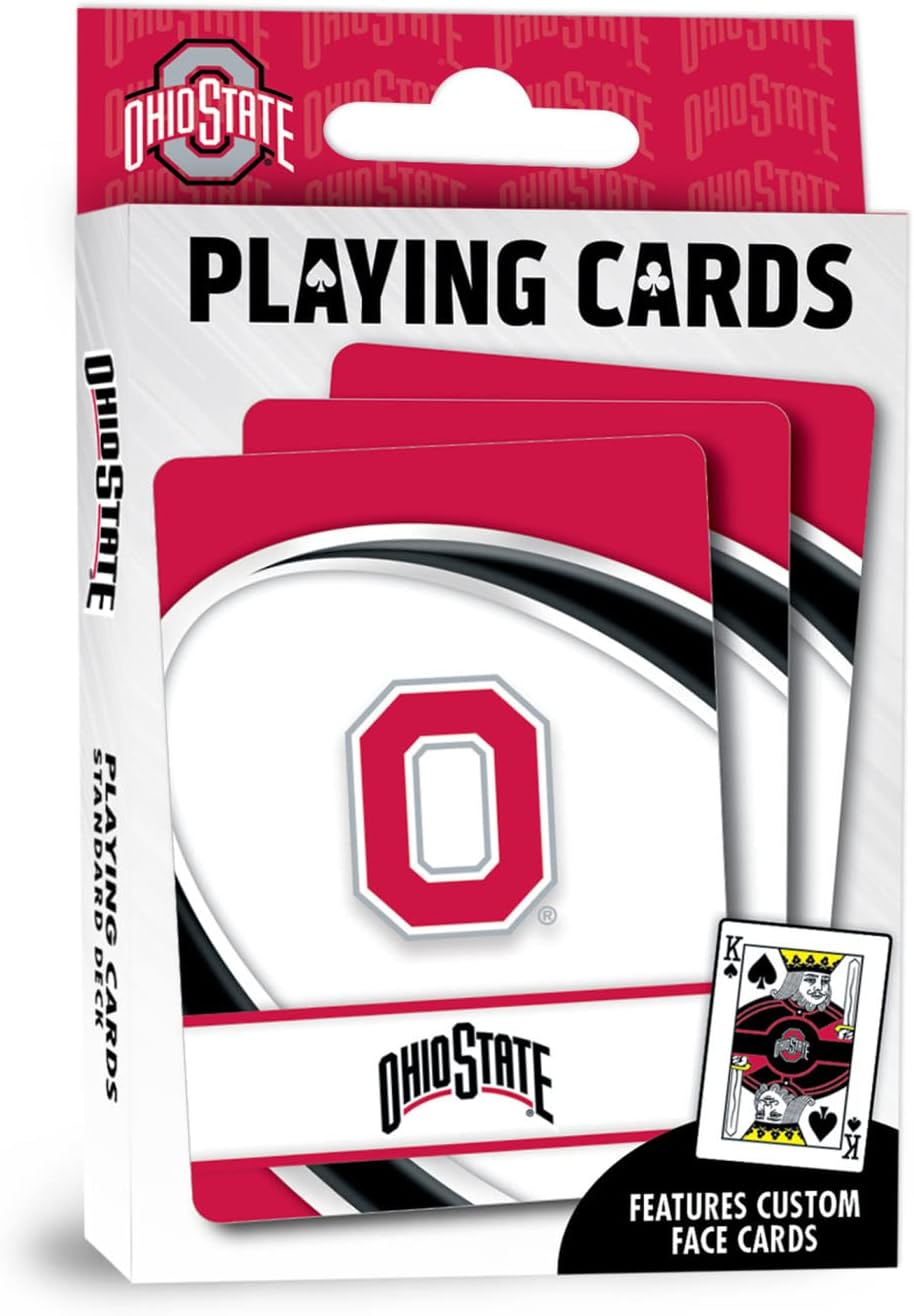 MasterPieces Family Games - NCAA Ohio State Buckeyes Playing Cards - Officially Licensed Playing Card Deck for Adults, Kids, and Family