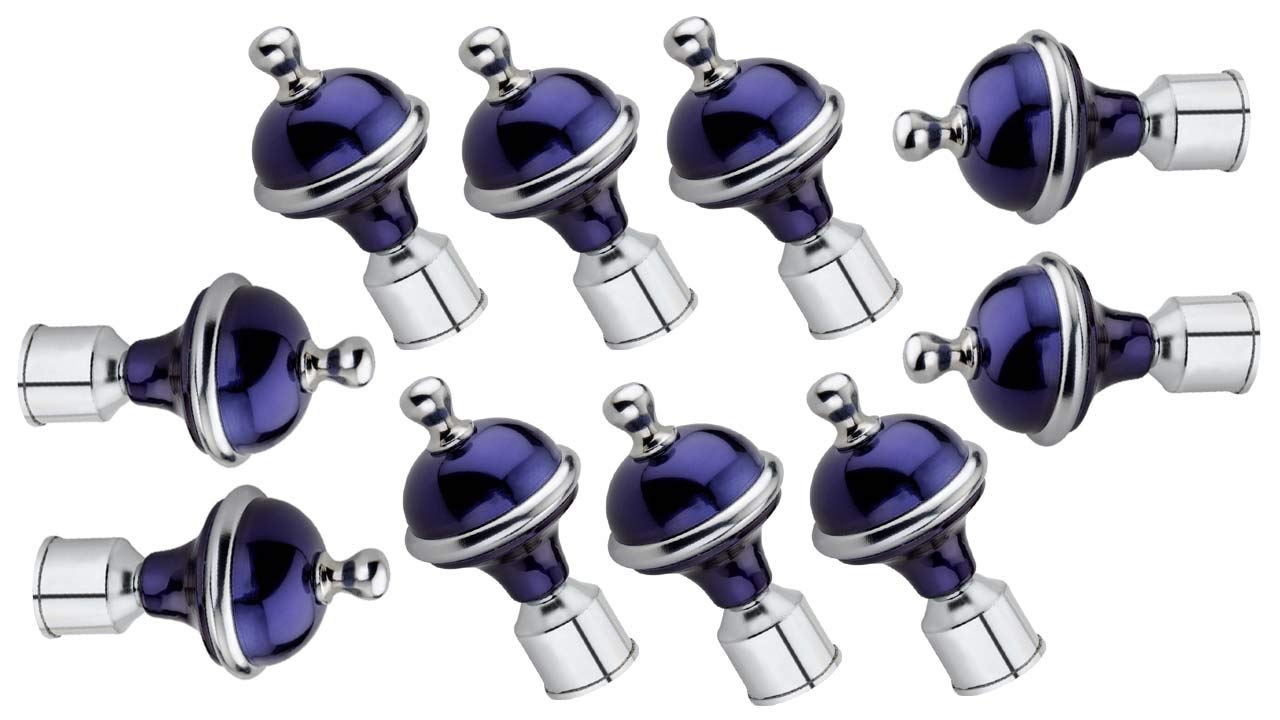 GROWNIX Curtain Brackets Finials Pack of 10 pcs (Finials 5 Pair)
