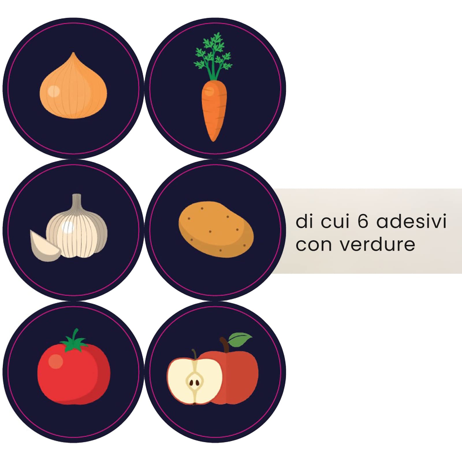 ARTECSIS® 3 x contenitore per patate con coperchio 4 kg (bianco), scatola per verdure e alimenti con 6 etichette