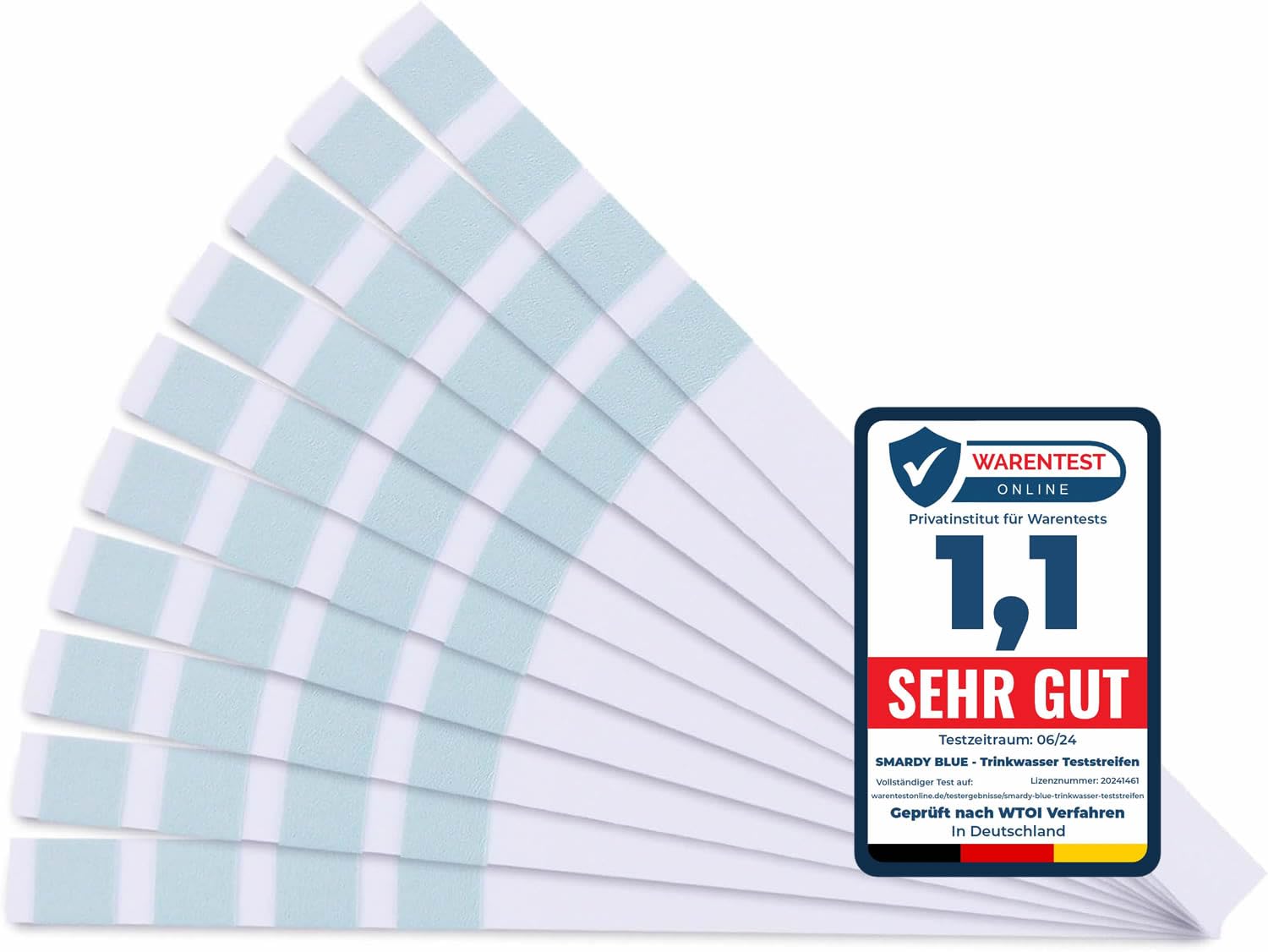 smardy 10x Strisce reattive durezza acqua, confezionate singolarmente – test del calcare per casa, caffettiera, lavatrice, acquario, addolcitori e impianti di osmosi – risultato in pochi secondi