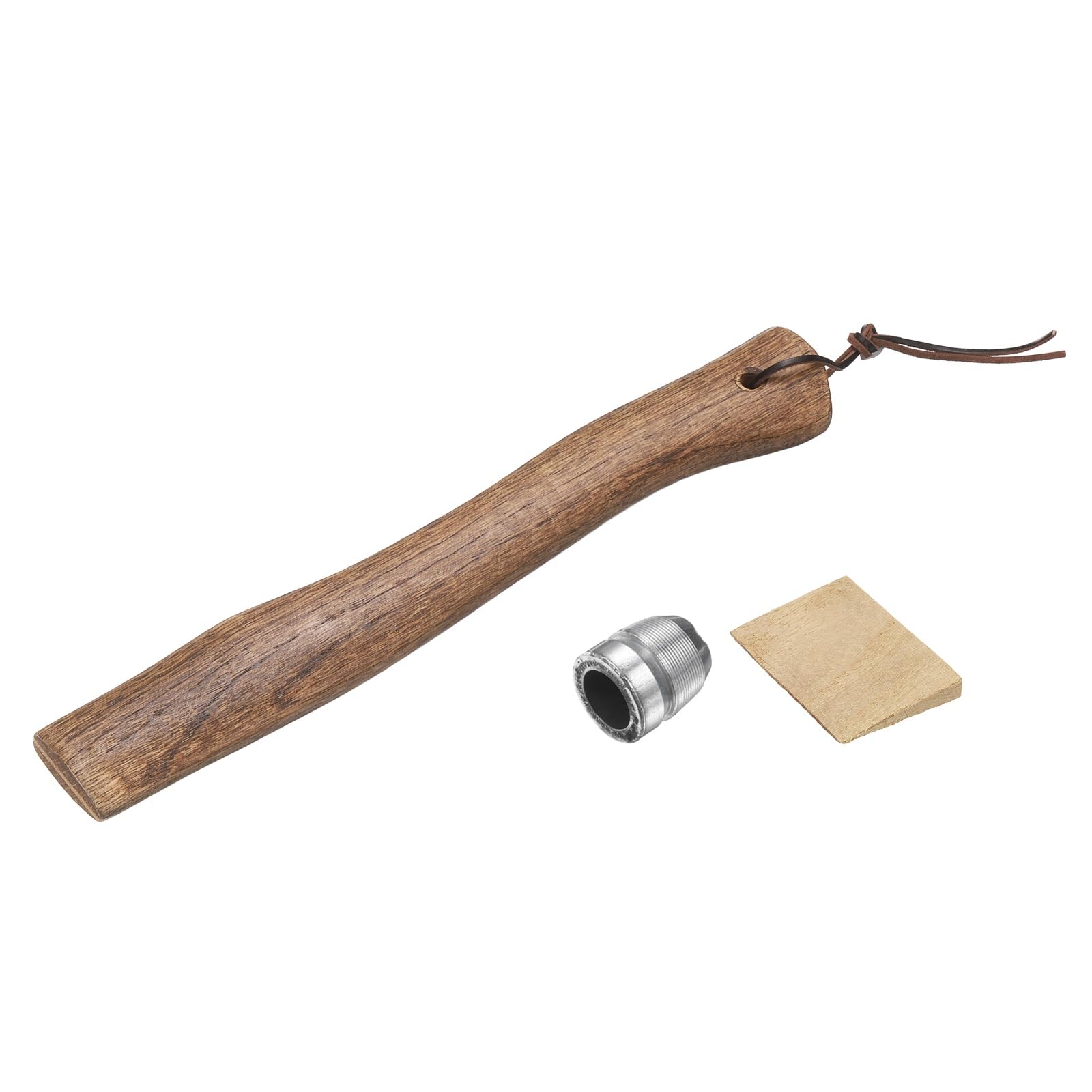 sourcing map Wood Axe Handle Replacement 13" Universal Hickory Hatchet Handle with Wooden and Round Wedge for Camping Garden Axe