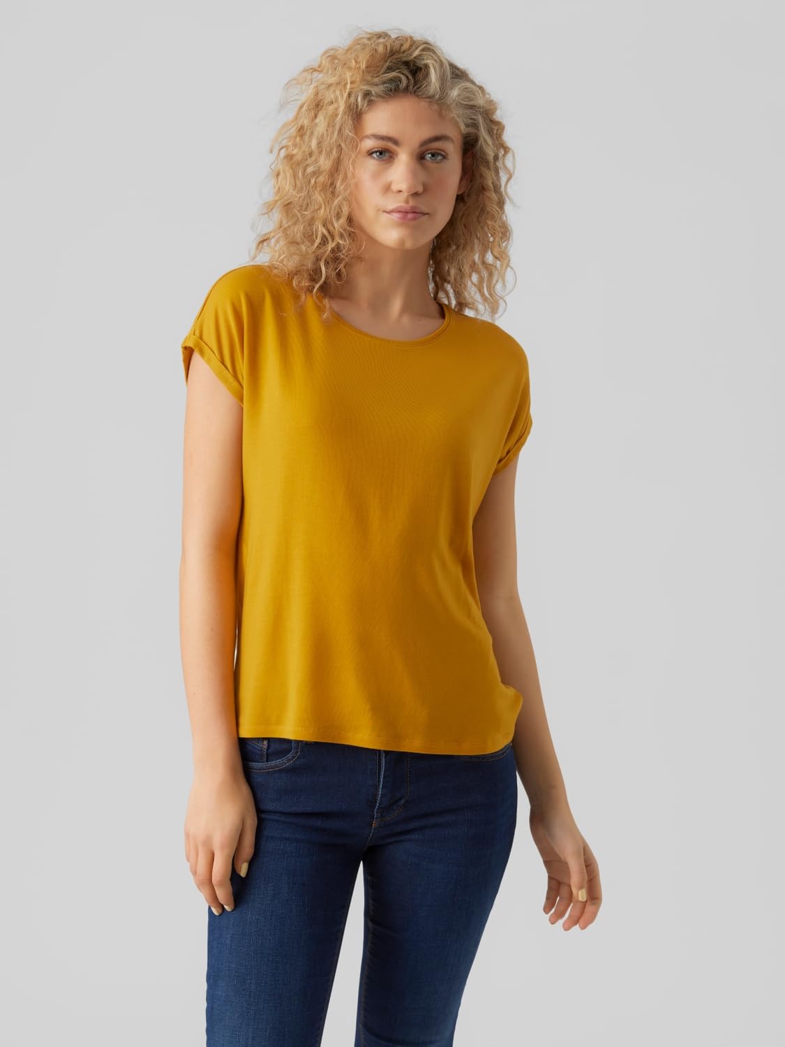 VERO MODA Vmava Plain Ss Camiseta Mujer