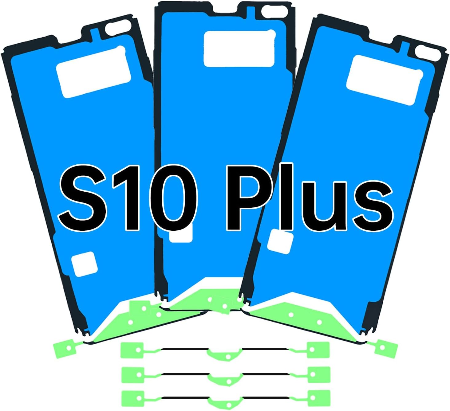 3PCS Waterproof Seal Sticker Tape for Samsung Galaxy S10 Plus | Waterproof Screen Sealing Adhesive Tape Seal Sticker Glue Replacement Part for galaxy s10 plus SM-G975U SM-G975U1