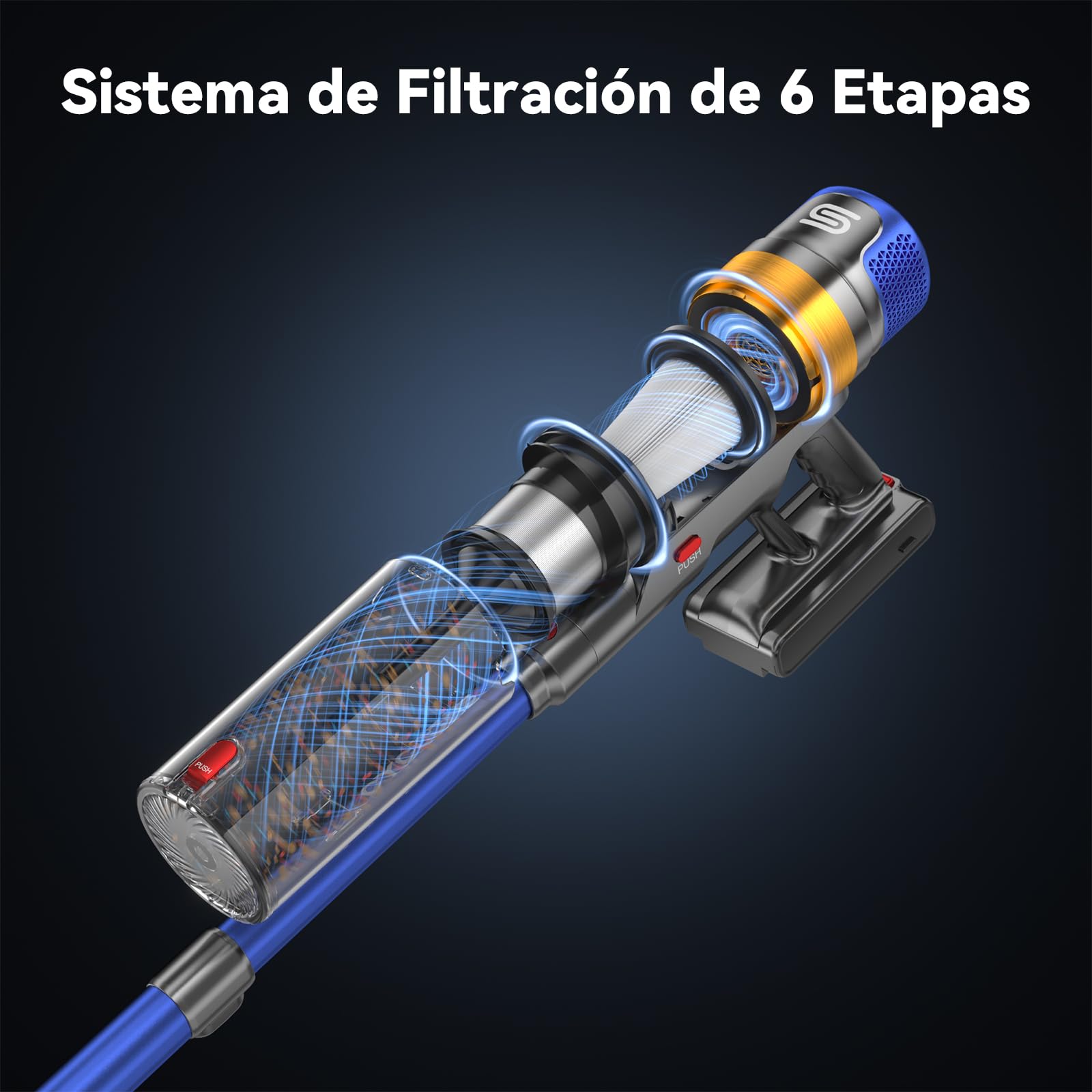 X8 Aspiradora sin Cable 48Kpa/580W/70Mins, 2026 Escoba Aspirador Vertical Potente de 1.6L/Pantalla LED, Cepillo Anti-Enredo, Vacuum Cleaner para Suelo/Alfombra/Pelos de Animales