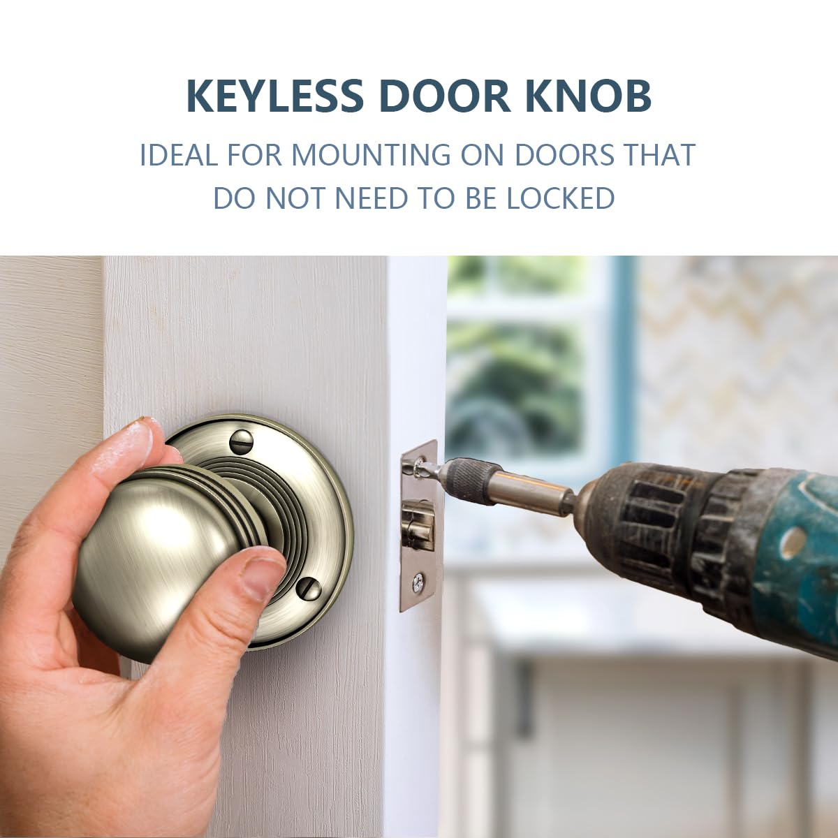 Bwintech 1 Set Ringed Mortice Door Knobs,Bronzed Finishing Pull Door Handle Knobs for Interal Doors - Image 4