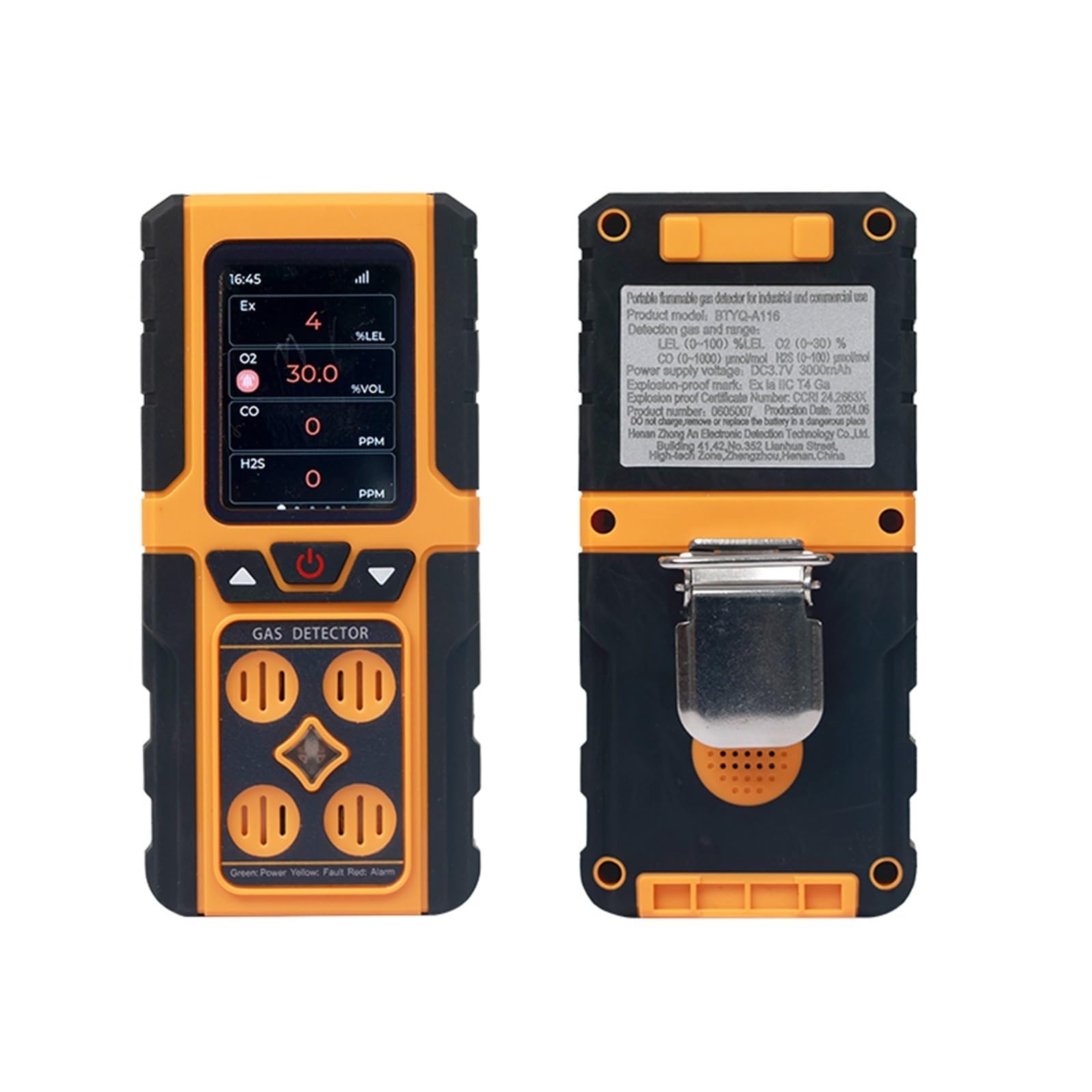 Detector de Gas for Espacios confinados, detección de Fugas en tuberías, Detector portátil de metano, Helio, nitrógeno, Co2, Co Nox(2 in 1 Gas Detector)
