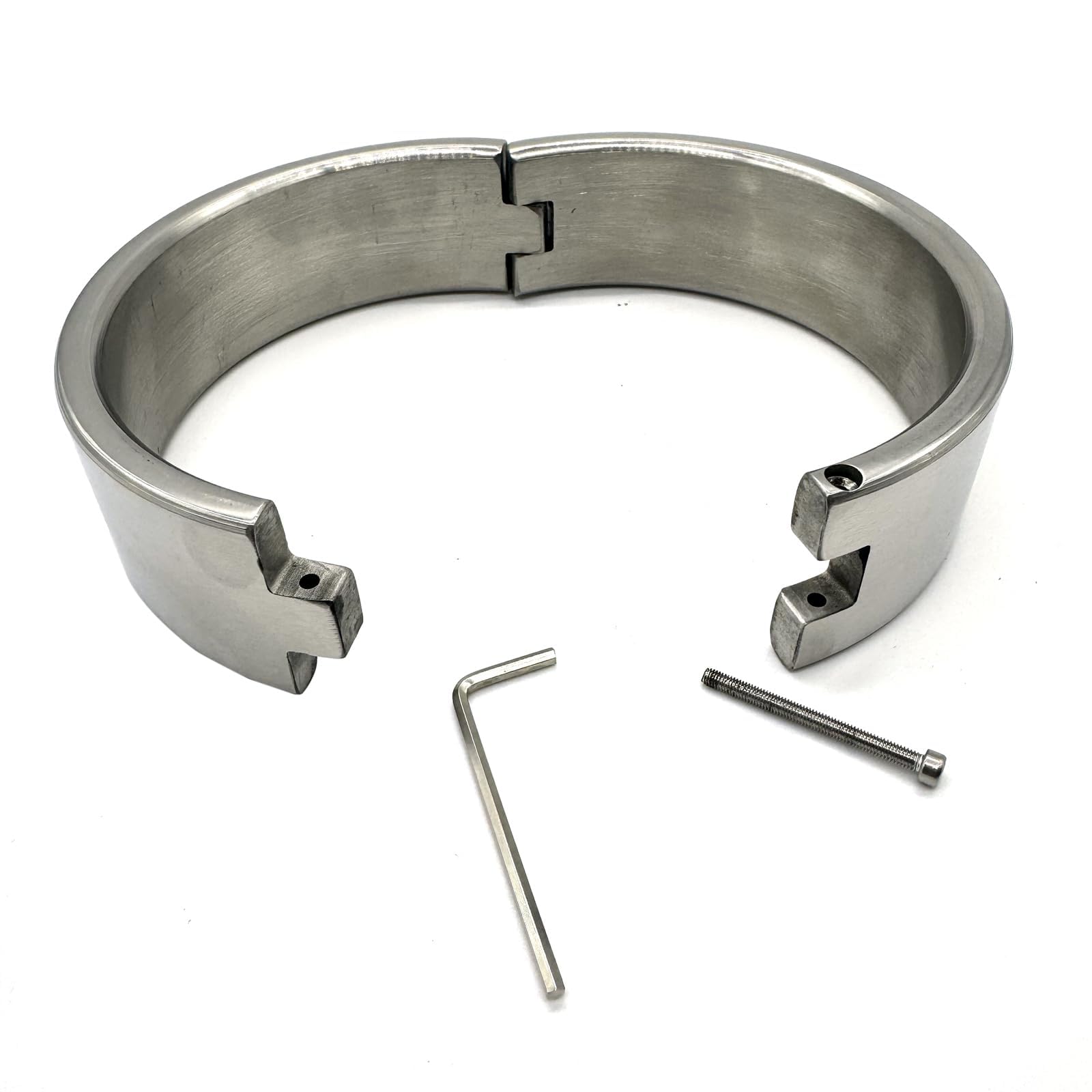 Collier Fétichiste de 4 cm Hauteur avec Anneau de Traction, Collier de Cou en Acier Inoxydable Bondage, Collier Sexuel en Métal, Jouet Sexuel BDSM pour Hommes, Femmes, Couples, Argent
