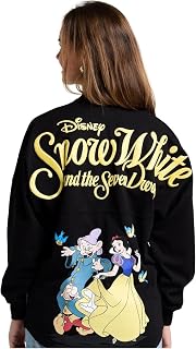 Official Disney Princess Collection, Long Sleeve Oversized Pullover Shirt, Unisex, Relaxed Fit, 100% Cotton