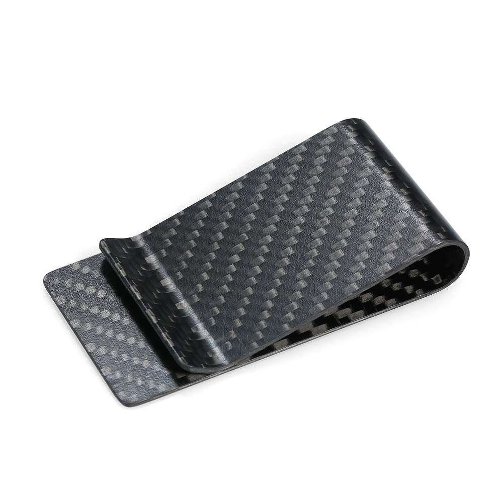 Decdeal Black Carbon Fiber Wallet Money Clip Credit Card Business Card Clip Holder for-picture-19