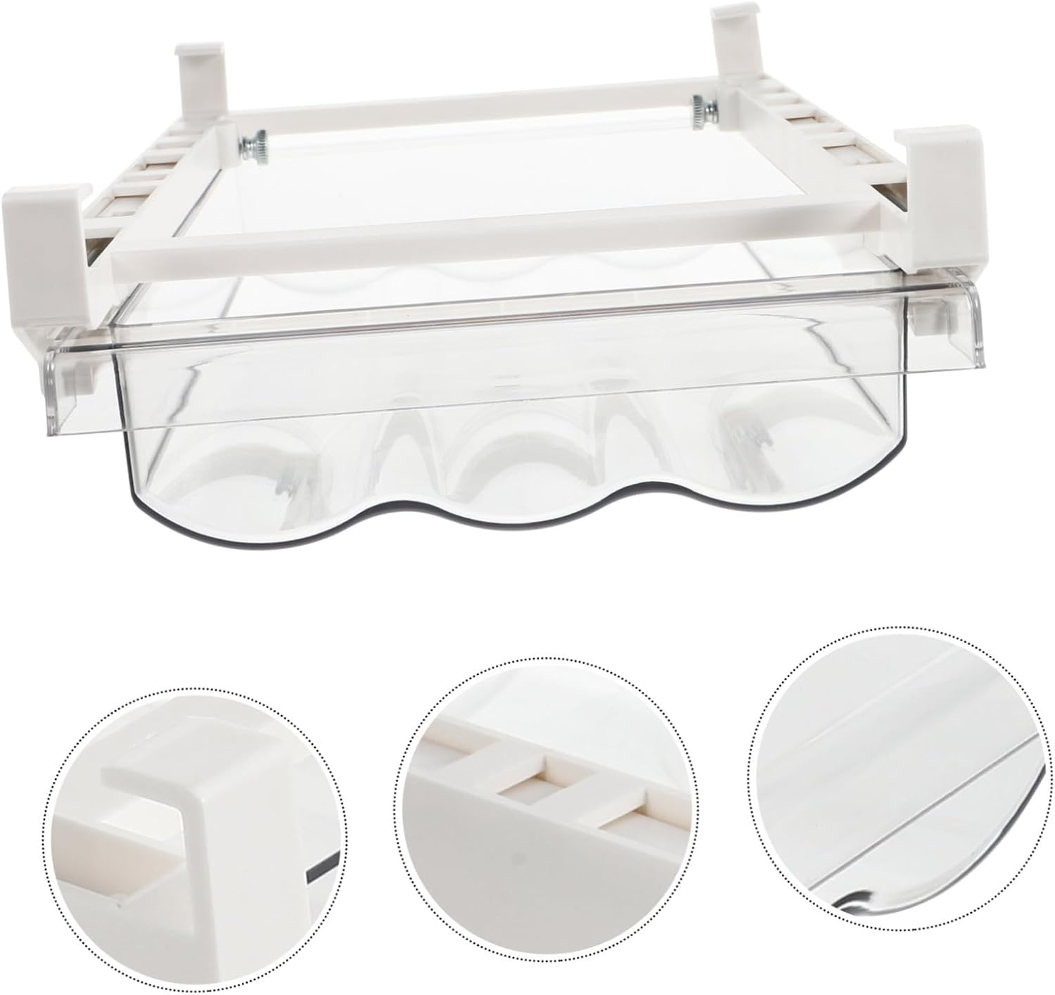 Cabilock 1Pc Capacity Transparent Egg Holder with Drawer Design Practical Egg Storage Container for Refrigerator Easy Access Egg Dispenser Space Saving Kitchen Organizer for Eggs