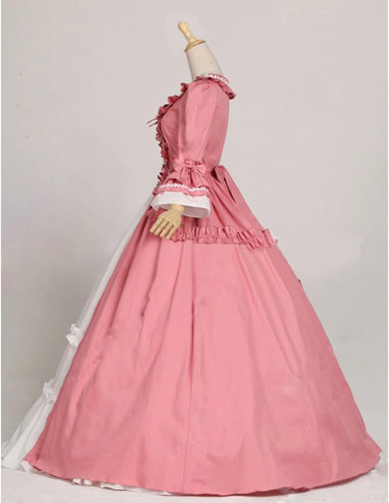 1791's lady Women's Victorian Gown Pink Gothic Lolita Dress Costume
