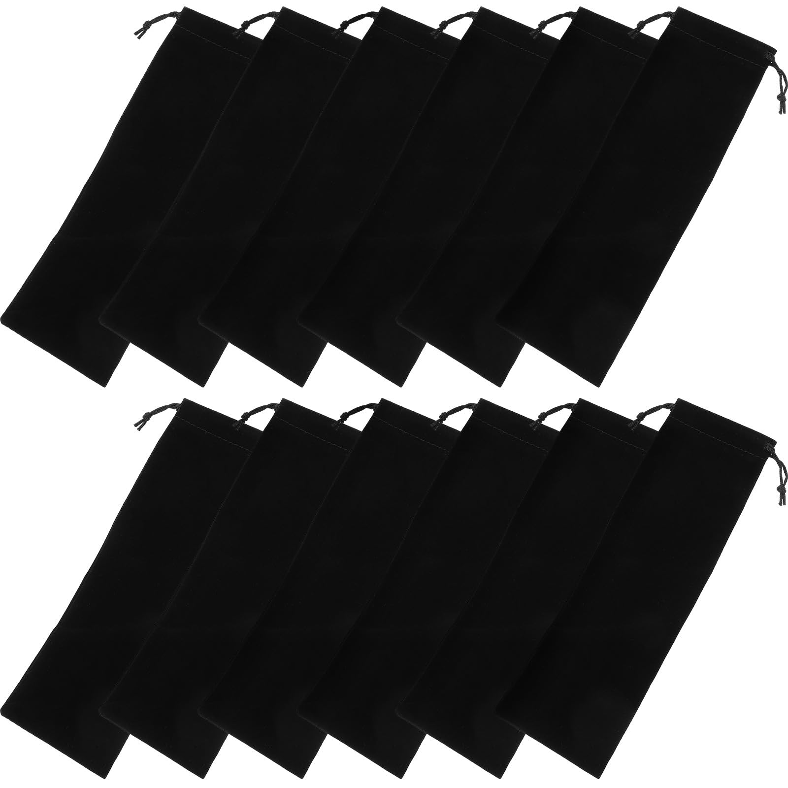 Bolsas de terciopelo negro cordón cubiertos pack 12 fácil limpiar escuela