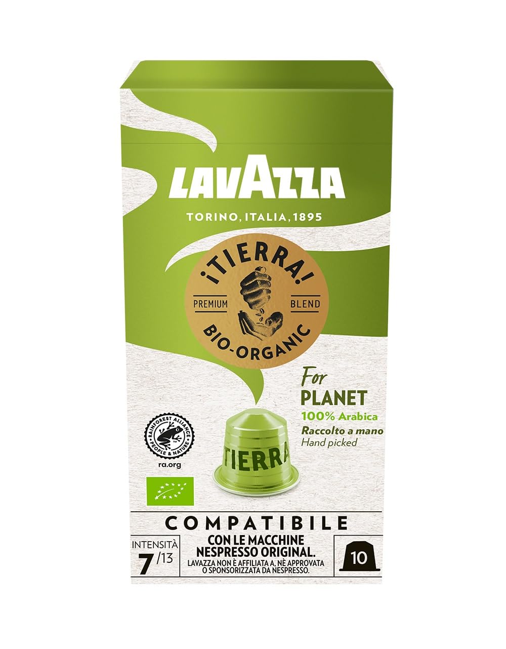 Lavazza Tierra for Planet – Arabica-Bohnen, Bio-Qualität, Espressokapseln (10 Stück)