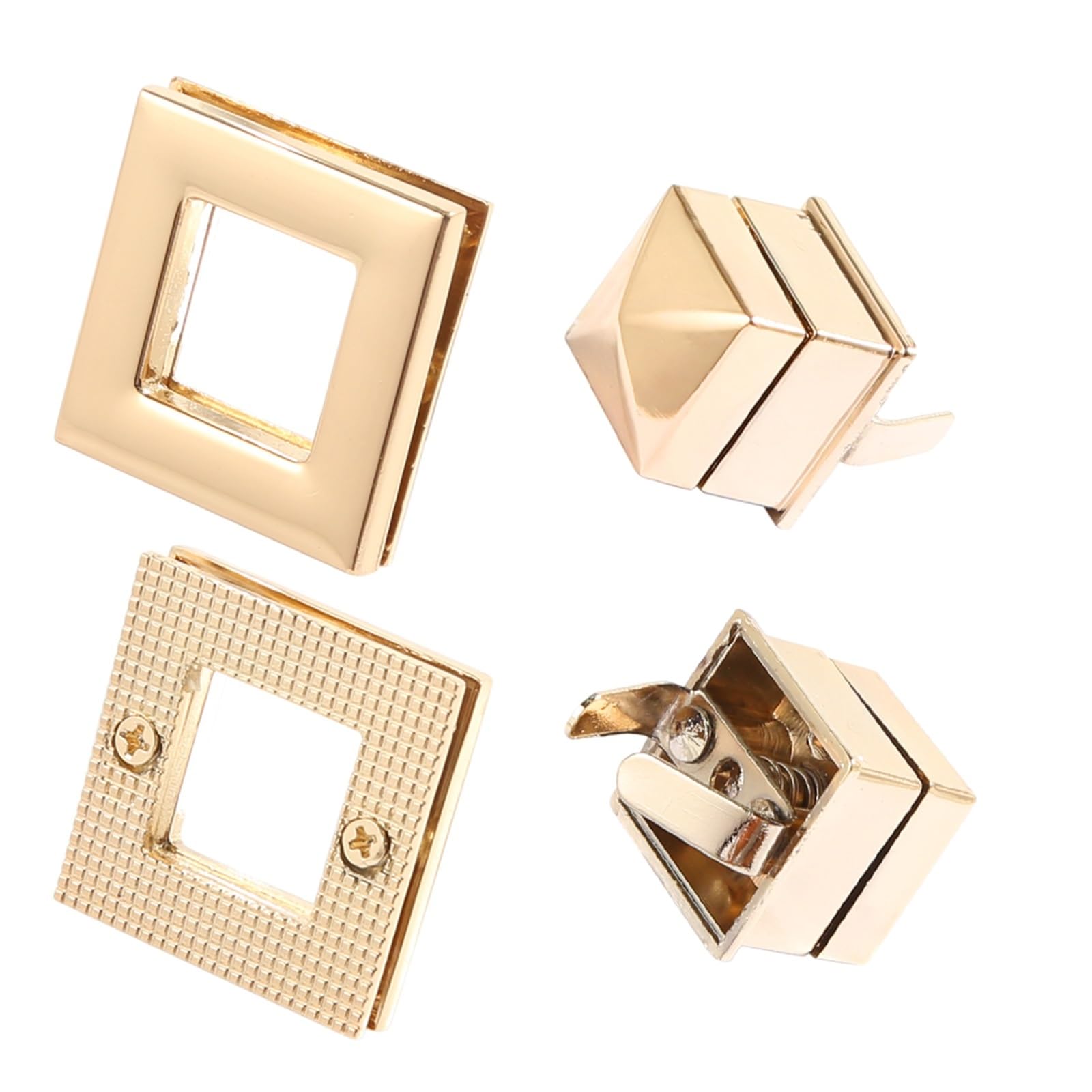 PVUVTNAHW 10PCS 3.1CM Square Turn Lock Twist Locks For DIY Handbag Purse Hardware Luggage Bags(Lightgold)