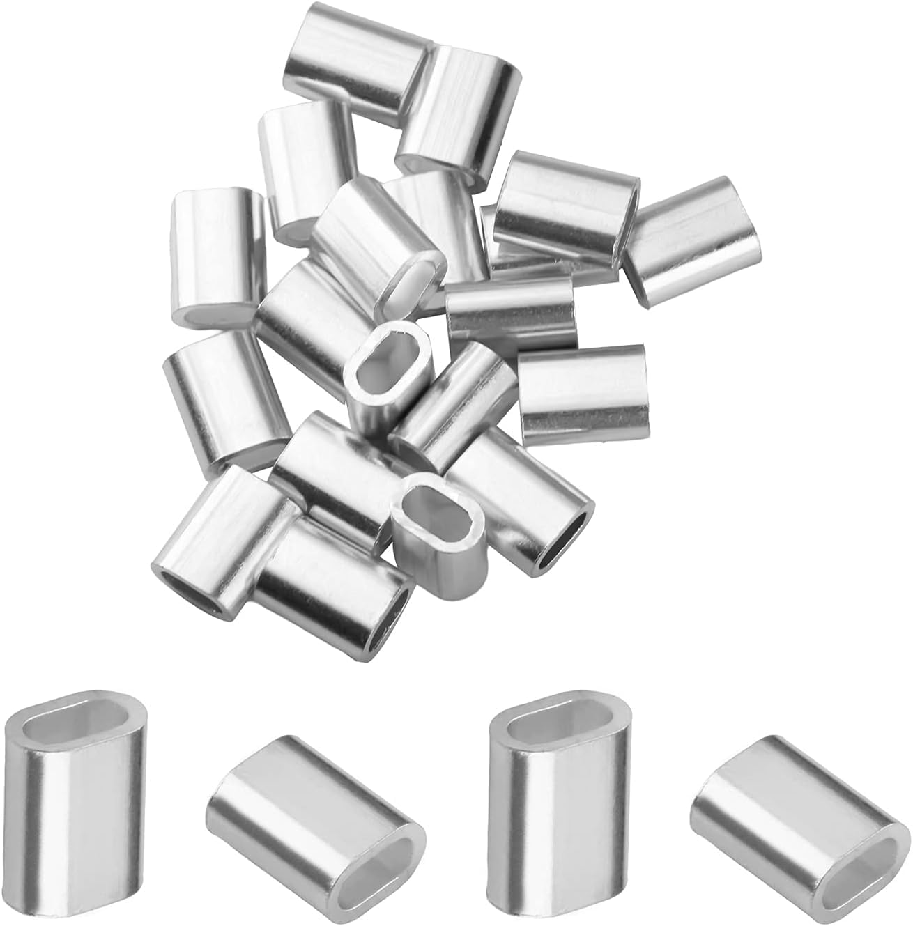 SPARESDEAL Aluminium Sleeve for Wire Ropes Crimper Clamps Loop Sleeves Clip Cable End line Double Barrel Ferrule (Pack of 20) (1/8 Inch) (B0D47MPYZL) Amazon Price History, Amazon Price Tracker