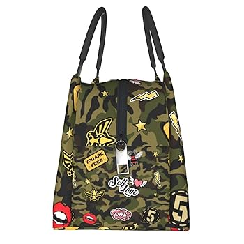 Amazon｜迷彩柄 カモフラージュ (3) 保冷 がま口 ランチバッグ