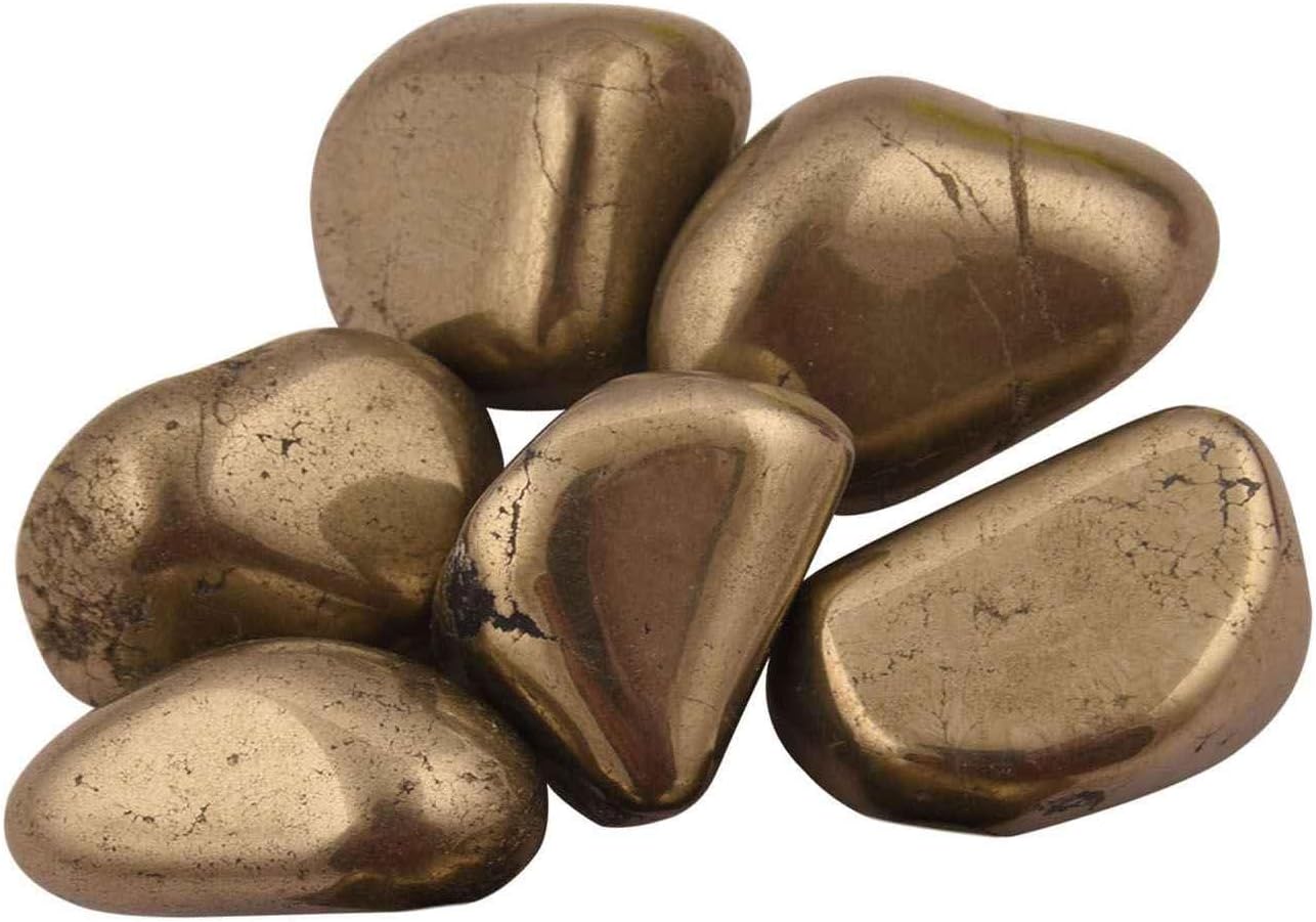 1/2(Half) Bulk Natural Golden Pyrite Tumbled Stones Polished Crystals