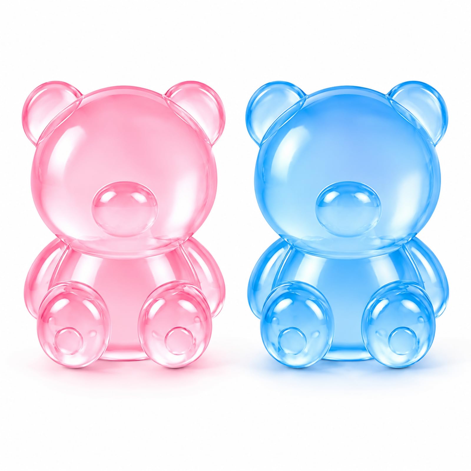 2 Pcs Bear Squishy, Sensory Fidget for Stress Relief and Focus Enhancement, Ideal for Classroom Concentration and Office Relaxation (Blue and Pink)