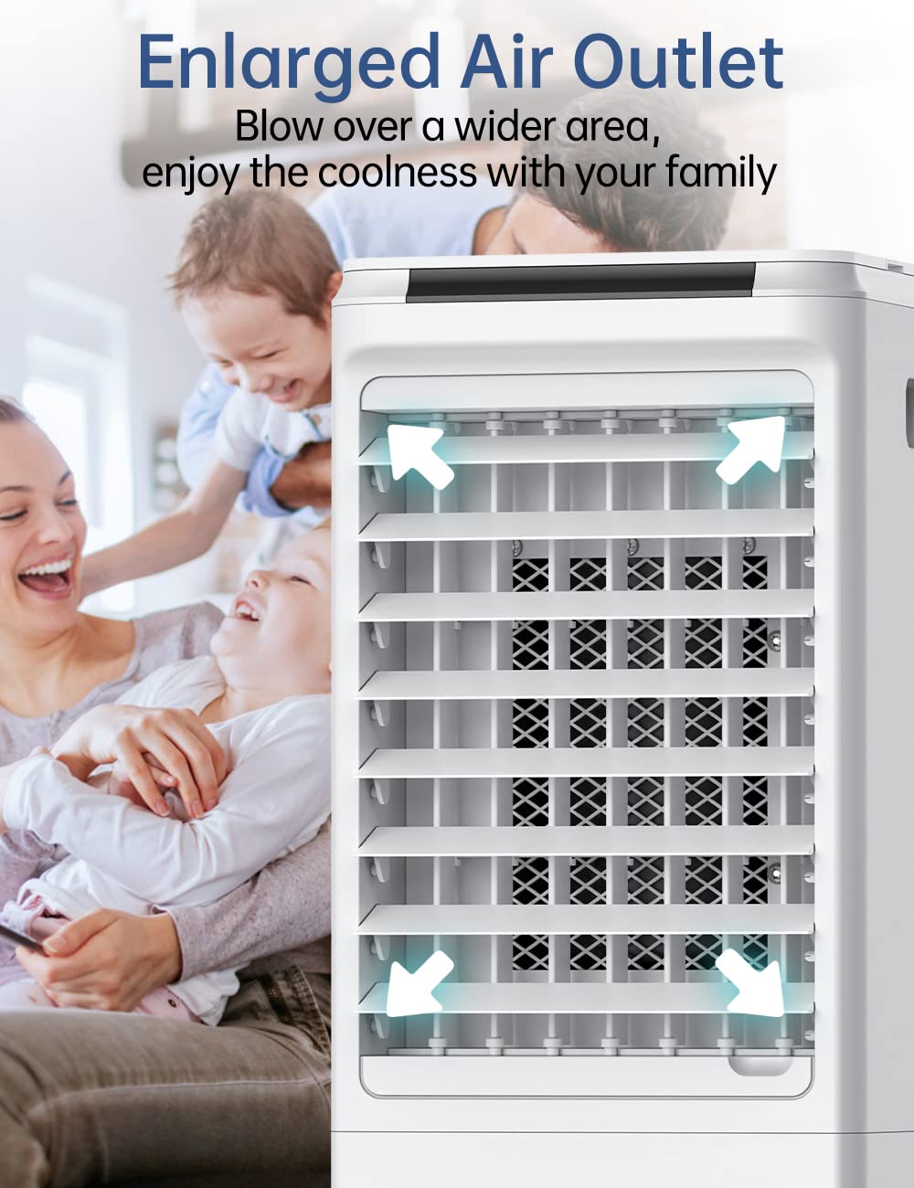 Evaporative Air Cooler - AOLOS 3 IN 1 Portable Air Cooler, Room Air Conditioner Fan w/Remote, 3 Speeds, 1.85-Gal, 7H Timer & 40°Auto Oscillation, Air Conditioner Portable for Room Office Garage, White