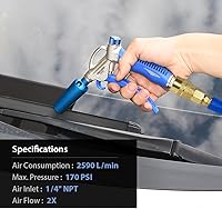 Vista 3 de FIRSTINFO A18563US Windstorm EX (2X Flow) Pistola de aire de alto rendimiento con flujo de aire ajustable