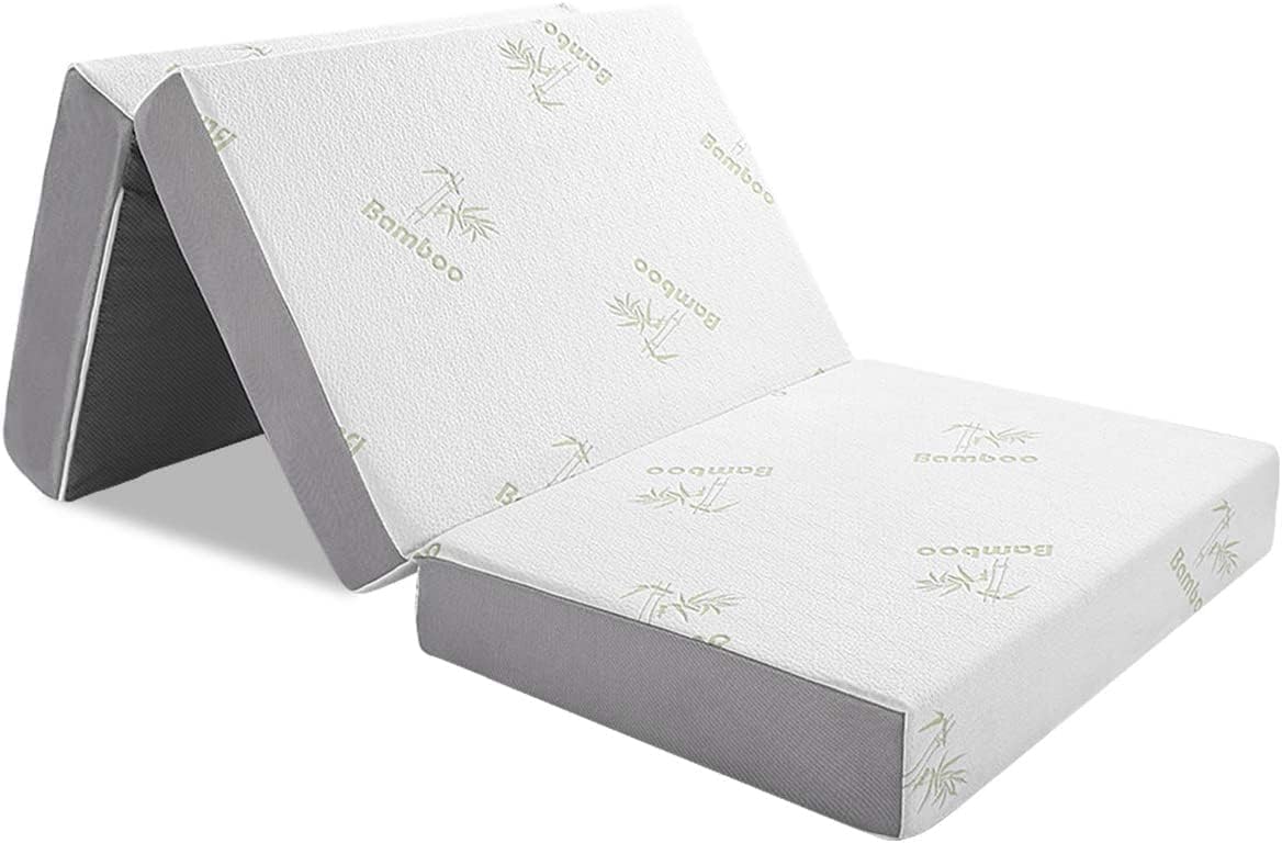 Inofia Twin Folding Mattress, 5 Inch Trifold Memory Foam Mattress with Soft Removable Cover - for Camping, Guest, and Floor Bed - Twin Size (78" x 38" x 5")