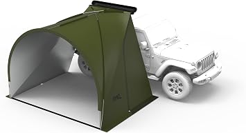 3D Modular Car Side Awning Tent Army Green, Waterproof UPF50+, Wind Resistant Lightweight Dual-Mode Shelter with Aluminum Frame, Easy to Set up for Outdoor Camping and Travel, SUV, Truck, Van, RV