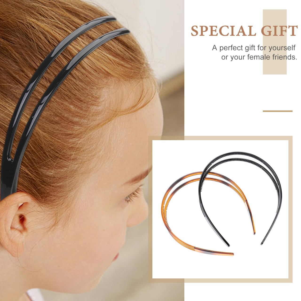 Lot De 2 Bandeaux Satin 2,5 Cm - Serre-Tête Rigide Antidérapant Uni Noir Et Blanc Pour Femmes Et Filles