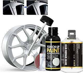 Silver Gray Rim Touch Up Paint, Rim Repair Kit Curb Rash, Wheel Touch Up Paint for Quickly Fix Rims Scratches, Chips, Curb Rashes and Surface Damage