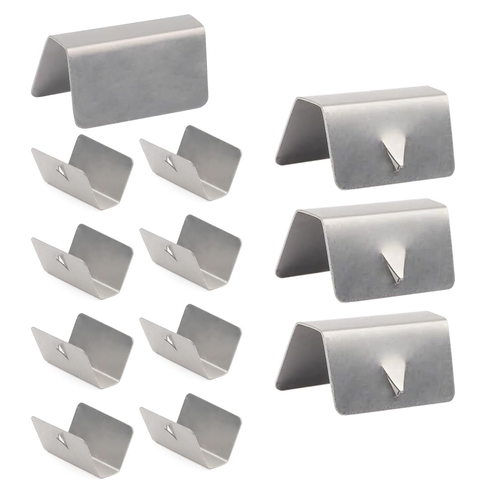 12 PCS Car Wind Deflector Buckle, Stainless Steel Rain Gutter Clip Replacement, Waterproof Deflector Channel Fixed Window Clip Set, Compatible with HEKO G3 Sned Accessories (Silver)