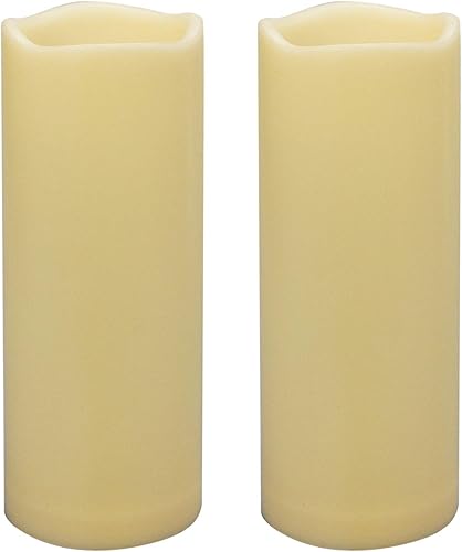 Miniatura 7 de Paquete de 2 velas impermeables sin llama para exteriores con temporizador 3 x 7 pulgadas funciona con pilas juego de velas LED eléctricas para