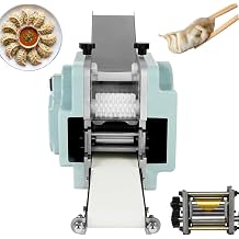 Commercial Dumpling Skin Wrapper Machine, 8-9.5cm Diameter Automatic Dumpling Skin Maker Machine Stainless Steel, Dough Roller Pastry Sheet Presser Skin Maker, Spring Rolli/Ravioli/Momo