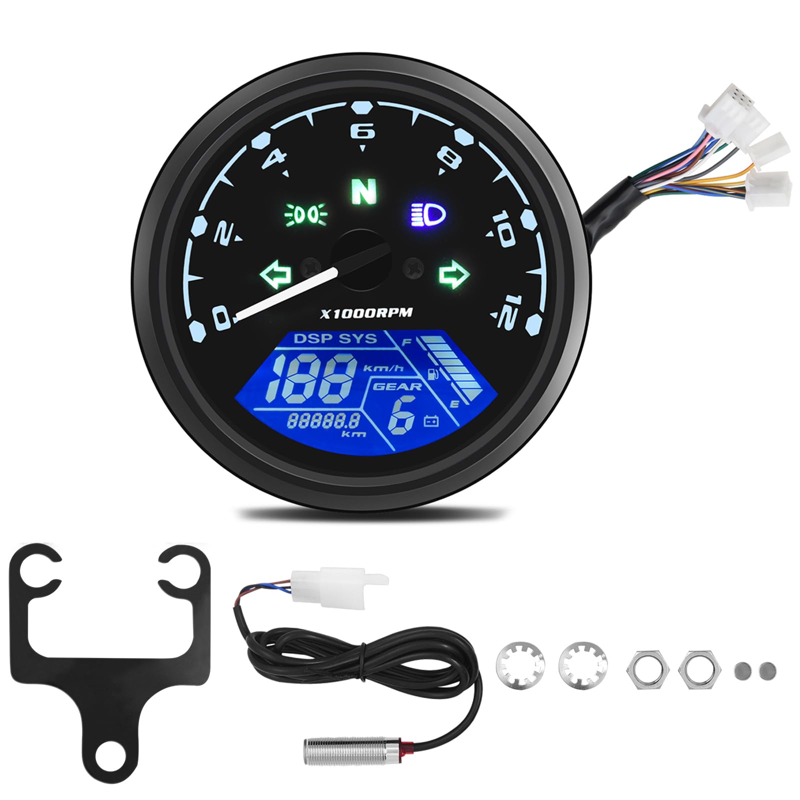 KIMISS Indicatore LCD Universale Per Moto 12V - Tachimetro Digital Per EN125/EN150 (2012-2016)