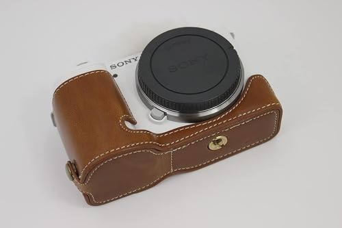 Miniatura 7 de Funda ZV-E10, hecha a mano de piel sintética de cuerpo completo para cámara Sony ZV-E10 ZVE10 con versión de apertura inferior de lente de