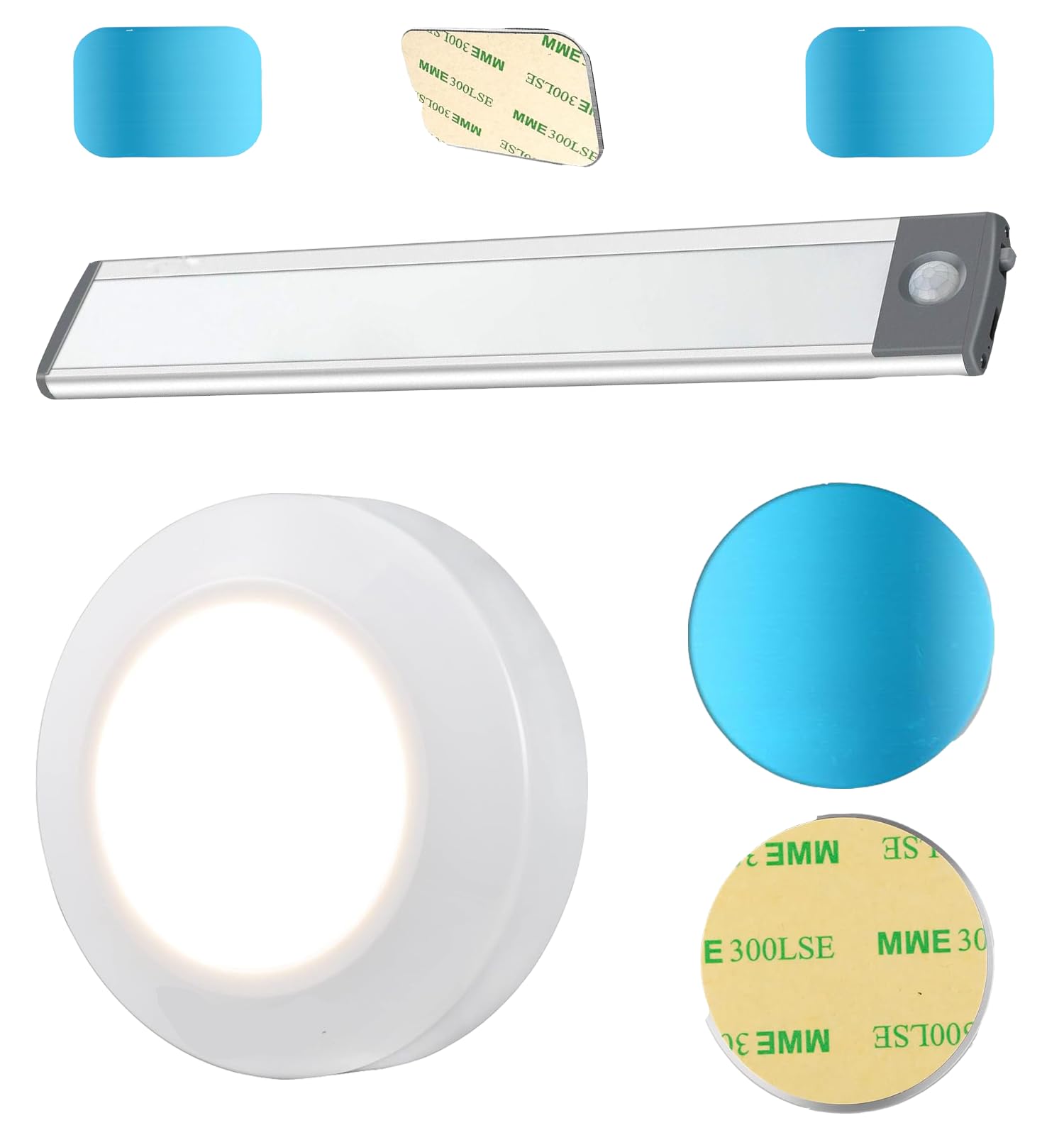 Dranup Under Cabinet Lights Magnetic stickys Parts 20Sets Replacement Magnetic Strips with Adhesive Backing for Under Cabinet Lighting Universal Blue Iron Sheet for Cabinet Lighting