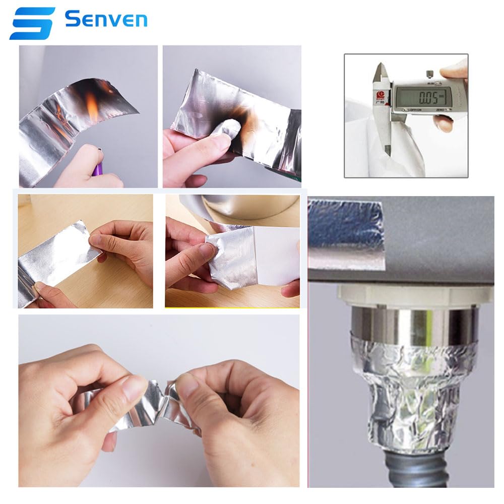 Cinta adhesiva de aluminio de 15 mm x 50 m, cinta adhesiva de aluminio resistente al calor, adecuada para proteger, cubrir, decorar, aislar y reparar, 1 unidad.