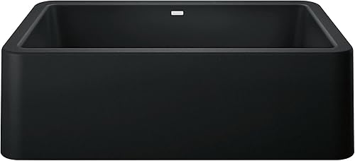 Vista 24 de Blanco Ikon Silgranit - Fregadero de cocina, 27x19x9, negro carbón