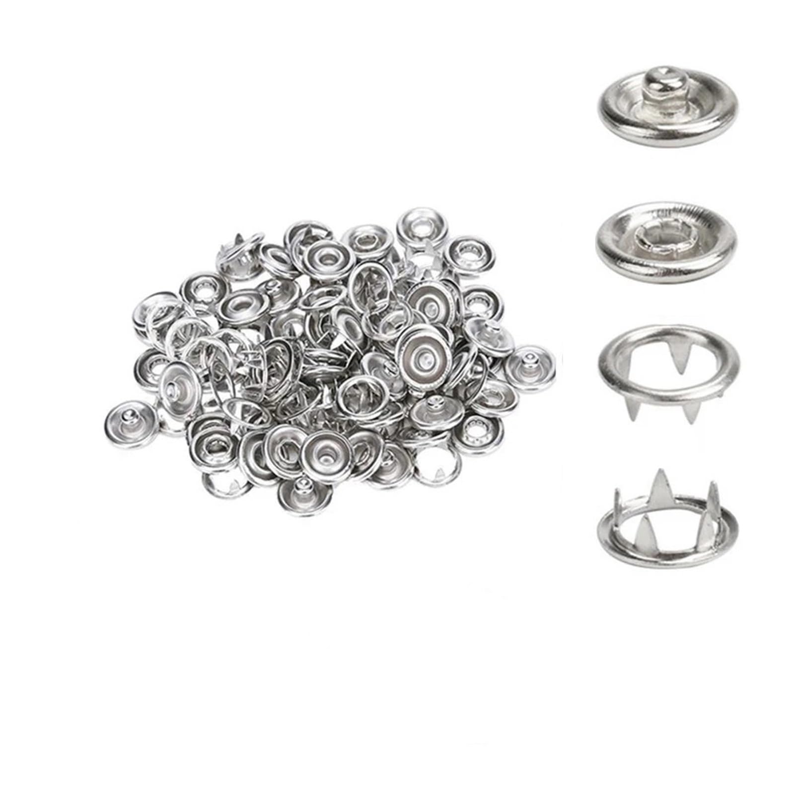 Strumento Pinza 50 Pezzi Bottone a Pressione in Metallo Kit di Chiusura a Scatto Addensato Forniture Artigianali Fai da Te for l'installazione di Vestiti Borsa for Cucire Accessr