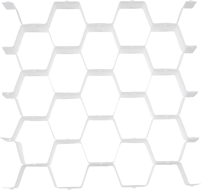 Beldray LA085115EU7 Neat and Tidy Drawer Organisers, Up To 31 Compartments, Hexagon Shape, Honeycomb Wardrobe Storage, Drawer Dividers for Ties, Socks, Underwear and Make-Up, White/Dark Grey Heather