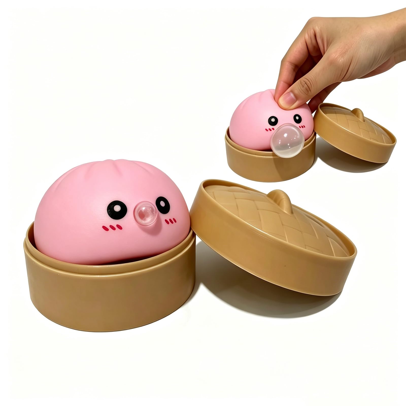 Kawaii Squishy Ornaments, Money Bag / Bubble-Blowing Bao Squeeze Ornaments, Soft Slow-Rising Stress Relief Ornaments, Anxiety Relief Fidget Decor for Adults, Unique Desk Accessory & Gift