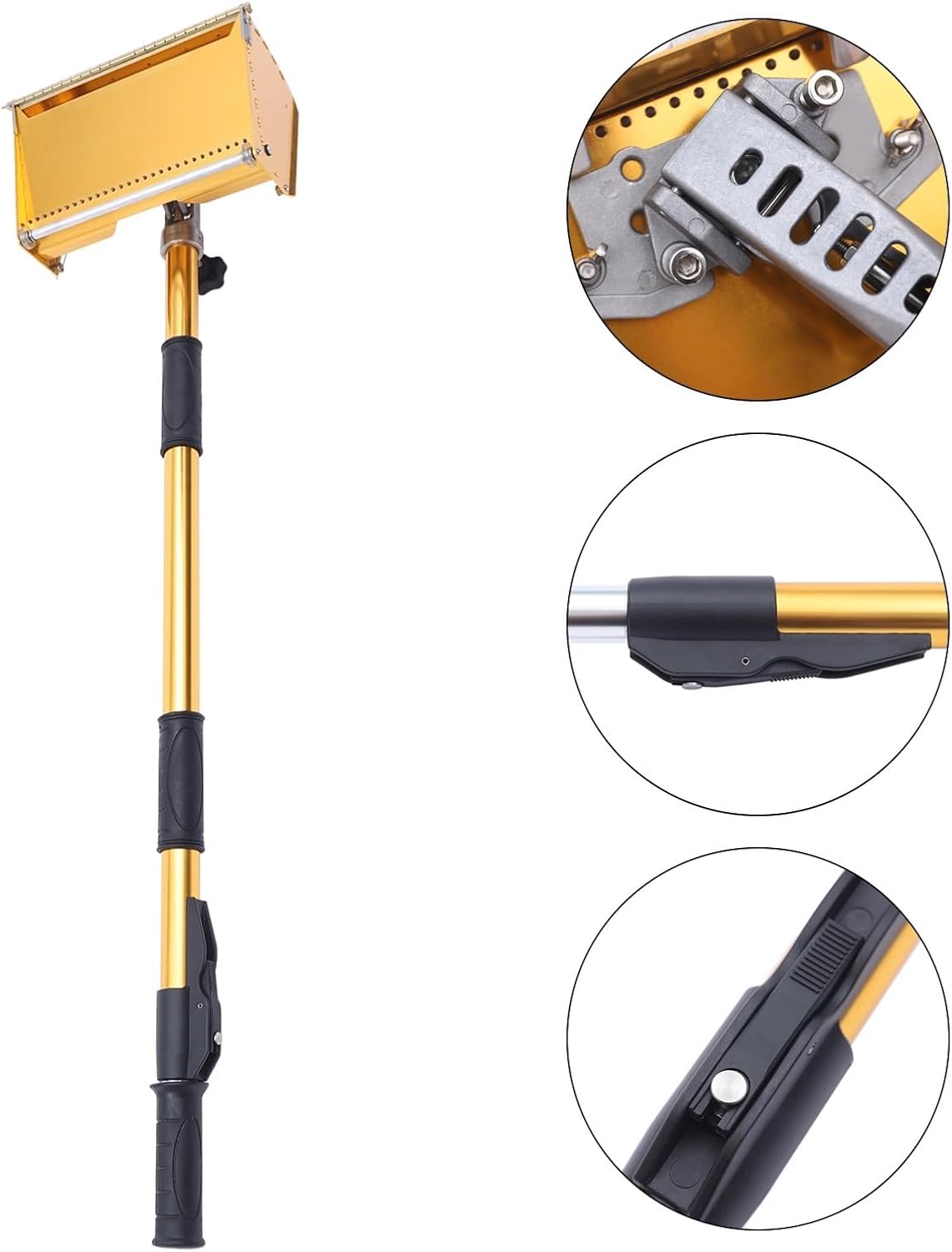 Drywall Flat Finishing Box Smooth Finishing Professional Drywall Flat Box Gold-Flat Handle-Aluminum Precision Tools-Drywall Sheetrock Cleanable