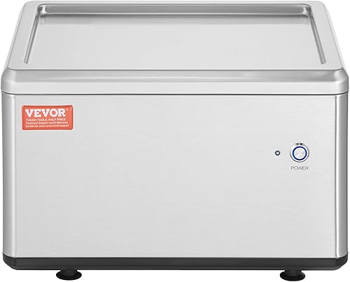 Miniatura 11 de VEVOR Máquina de helado frito, 12.6 x 8.5 pulgadas, 120 W, máquina de helados salteados con compresor y 2 raspadores, para hacer rollos de postre,