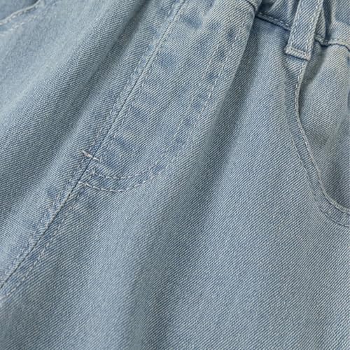 LittleSpring Girls Jeans with Floral Lace Hem Wide Leg Casual Trousers4