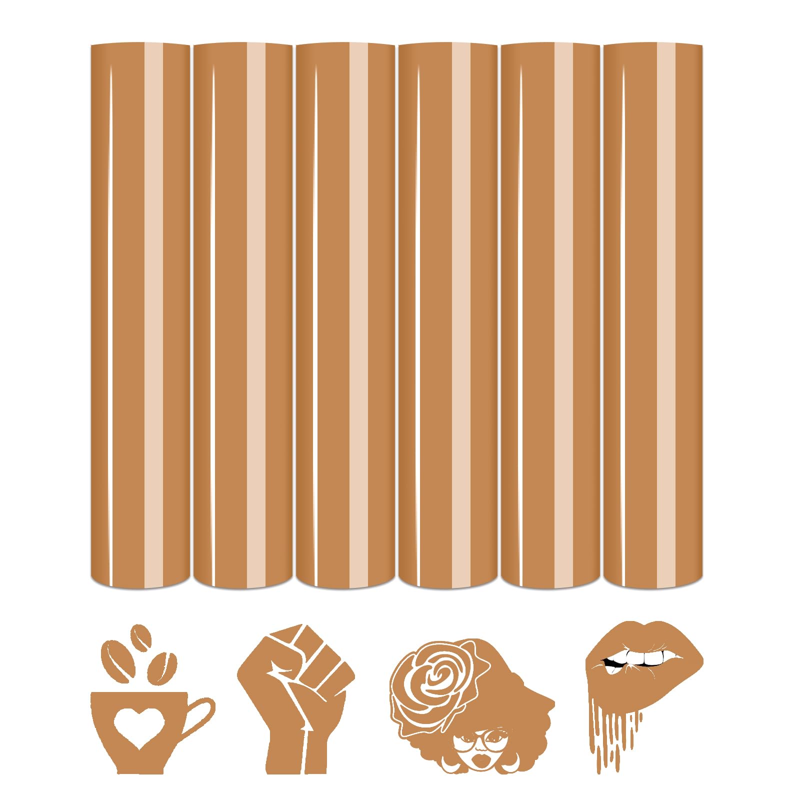 Tintnut Tuscany Color Heat Transfer Vinyl,6 Pcs 12x10in Iron on Vinyl