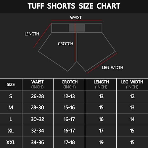Miniatura 6 de TUFF - Pantalones cortos deportivos para Muay Thai, boxeo y artes marciales, ropa de entrenamiento y gimnasio